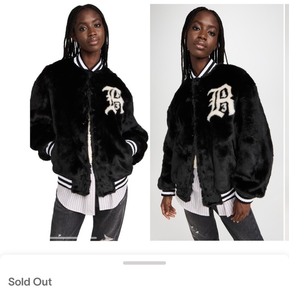 Black Furry Faux-fur Bomber Jacket - Picture 4 of 10